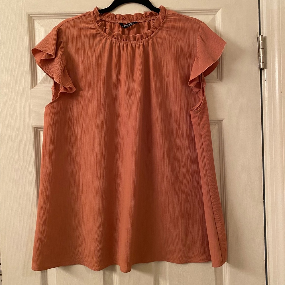 Women's Ruffled Sleeve Top - Mauve
